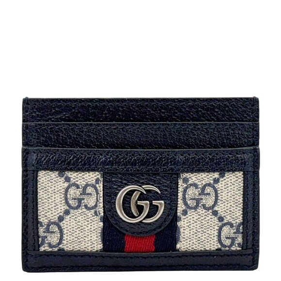 Gucci  Ophidia GG Canvas Card Case Navy Blue 523159 - Picture 1 of 13